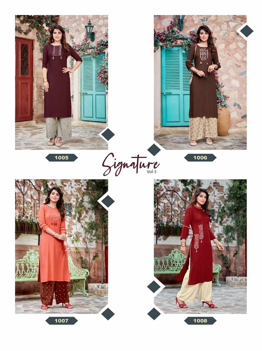 Signature Vol 3 Rayon Printed Kurti Catalogue Signature Vol 3 Rayon Printed Kurti Catalogue